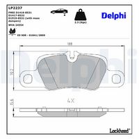 Komplet pribora, kočne papuče DELPHI LY1054