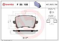 Komplet pločica, disk-kočnica BREMBO P 85 108