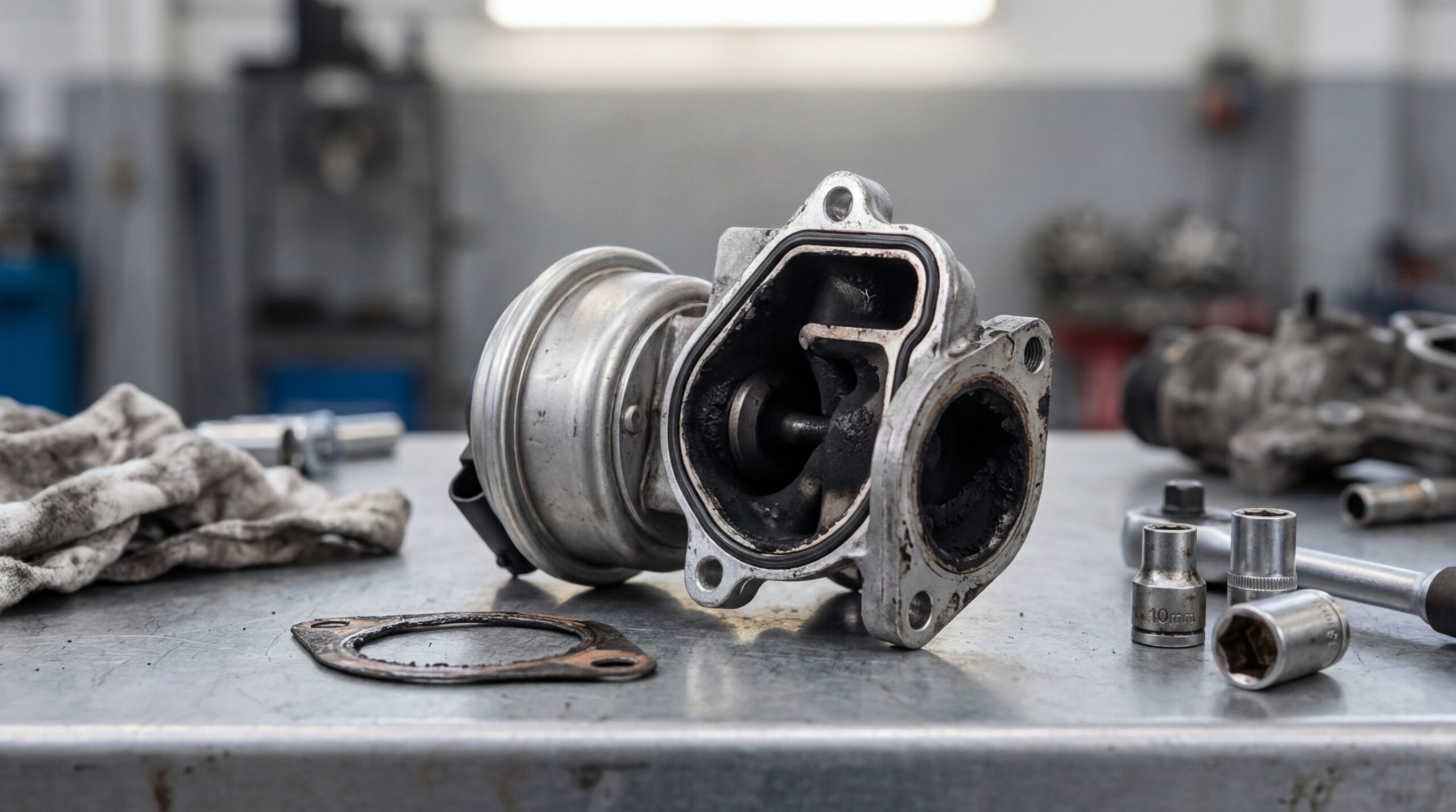 EGR ventil sa naslagama čađi pri pregledu za Mercedes C Class W204 / W205 220 CDI u realnom servisnom kontekstu