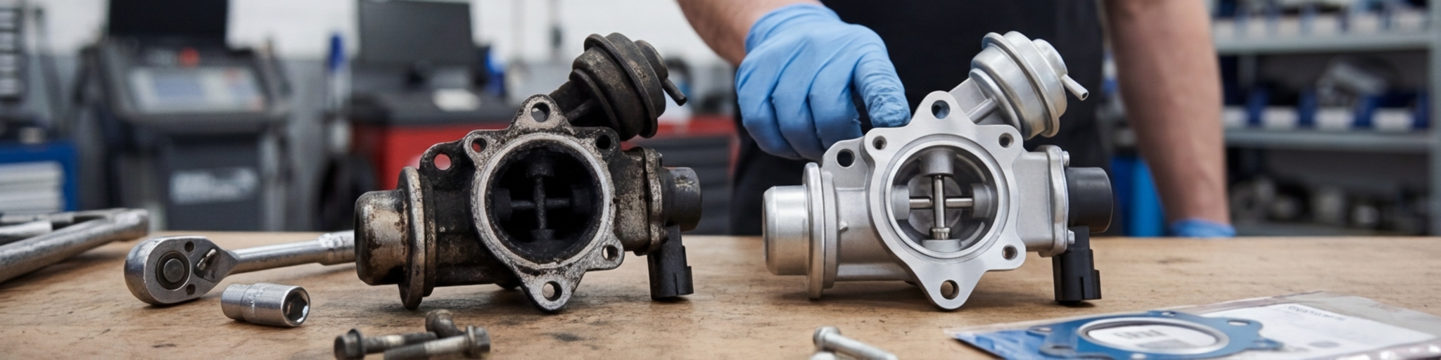 Zamena i detalj dela — EGR ventil sa naslagama čađi pri pregledu za Mercedes C Class W204 / W205 220 CDI